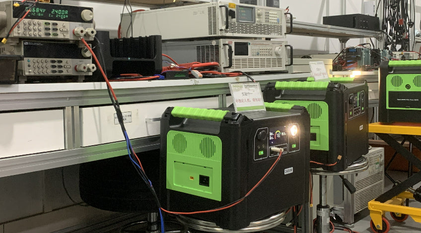 WEGREEN industrial power system feature card showing high-burst inverter technology, IP66 tactical housing, and reserved fire suppression interface