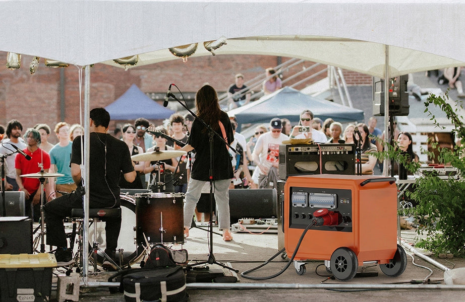 Silent portable power for film and events