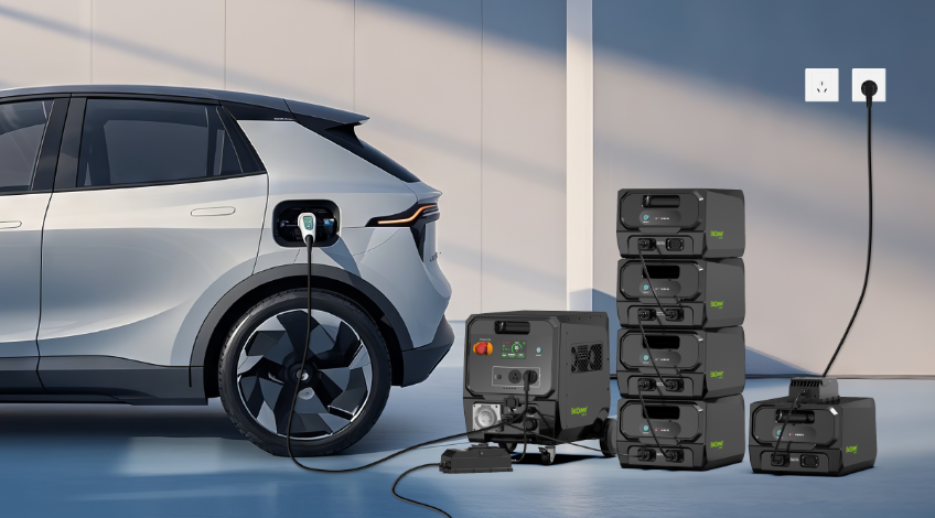 Stackable 9kWh van power system providing extended energy for full-day mobile workshop operations